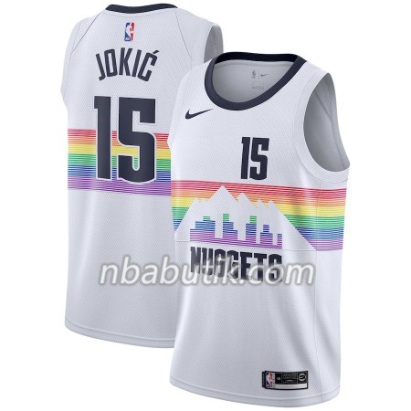 NBA Mænd Trøje Denver Nuggets Nikola Jokic 15 2018-19 Nike City Edition Hvid Swingman NBA Mænd Trøje Denver Nuggets Nikola Jokic 15 2018-19 Nike City Edition Hvid Swingman